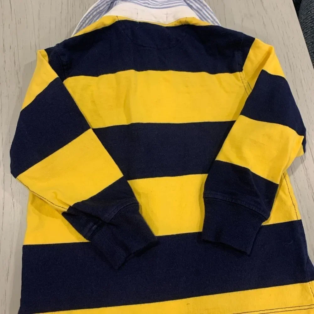 Polo by Ralph Lauren Kids Navy and Yellow Striped Polo/ Nautica Pants